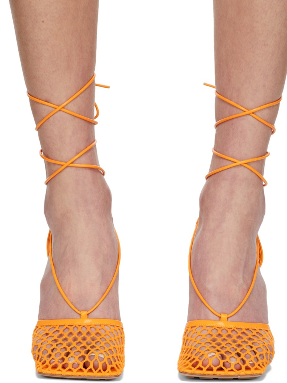 NWT Bottega Veneta Stretch Mesh Heel in Tangerine Orange - Size EU 40 - Picture 2 of 8